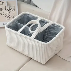 1pc Multifunctional Storage Basket, Diaper Organizer, Large Capacity Parent Bag with Compartments for Clothes, Toys, and Essentials