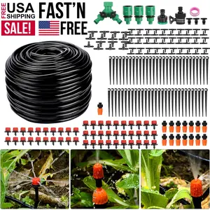 Cottagecore Garden Aesthetic 200pcs 164FT DIY Drip Irrigation Kit Automatic Plant Watering System PVC Hose Micro Misting Nozzles Raised Beds Setup