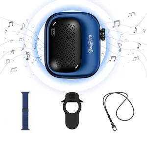 Yousonnra new2 Portable Bluetooth Speaker IP69 Waterproof 20H Playtime Ultra Compact Wearable Design with Armband Clip Lanyard Hook Blue