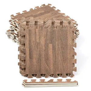 EVA Interlocking Mats, Puzzle Floor Tiles, Foam Floor Padding with Border for Furniture, Home Space, Living Room, Garage 24pcs, 11.8"x11.8"