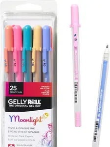 Sakura Gelly Roll Moonlight 25 Pk Bold - Size 10 Gel Pens - Bold Point Ink Pen for Journaling, Art, or Drawing