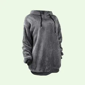 Warm Winter Fluffy Fur Sweatshirt  GRAY