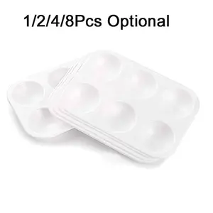 1/2/4/8Pcs Rectangular Plastic Paint Trays Multi-Size Watercolor Palettes for Painting Party DIY Craft Art Painting Color Mixing Supplies Art Materials