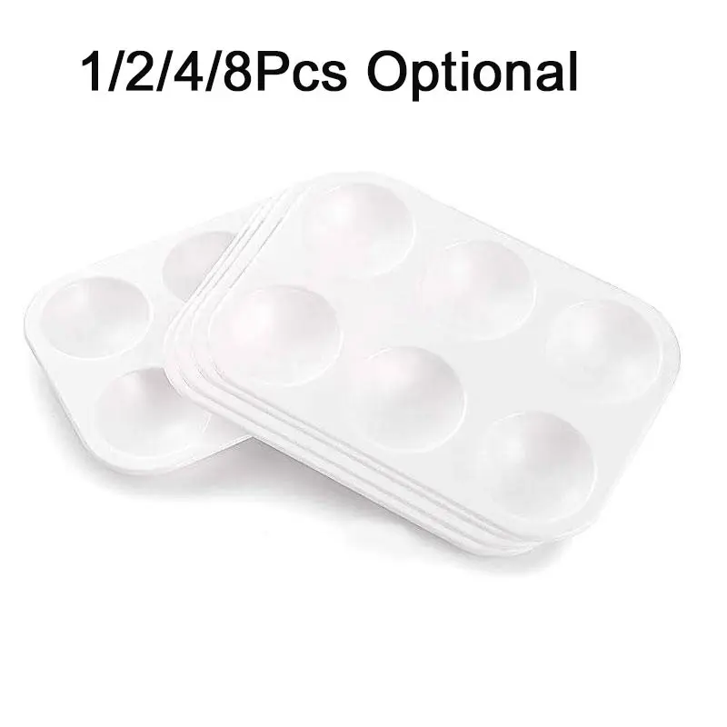 1/2/4/8Pcs Rectangular Plastic Paint Trays Multi-Size Watercolor Palettes for Painting Party DIY Craft Art Painting Color Mixing Crafting Supplies Art Materials
