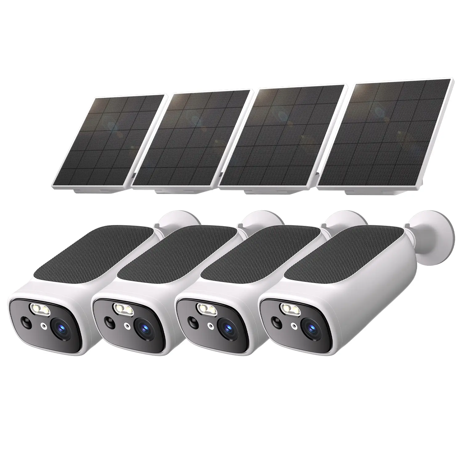 2K Solar Camera Outdoor Wireless-5/2.4Ghz WiFi Cameras for Home Security, AI Motion Detection, Color Night Vision, SD Card/Cloud Storage, Waterproof, Compatible with Alexa/Google Home (4 Camera) cámara  barato solar camera fungadget  shop batterypowered