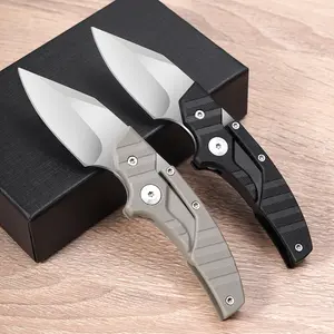 Men’s tactical EDC folding knife—a multifunctional outdoor pocket knife with a unique design, leather sheath for easy carry, quick-opening mechanism; suitable for wilderness survival, emergencies, camping, hiking, DIY projects, fishing, and everyday use.