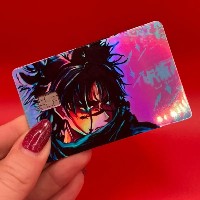 Choso Kamo Shibuya  Credit Card Skin Sticker Cute Kawaii Drinking Coffee Holographic Funny Jujutsu Kaisen Anime Universal Fit