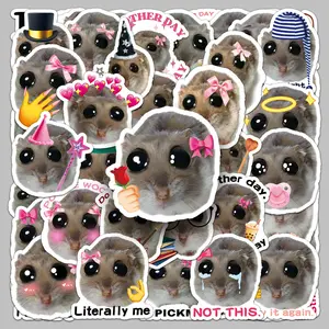50pcs Big-Eyed Realistic Hamster Stickers, Sticker Decals, Suitable for Scrapbooks, Diaries, Laptops, Water Bottles, Cars, Etc. A Gift with A Positive Message, Based on A Belief-based Design.