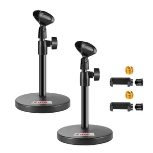 5 Core Mic Stand 2Pc 3 in 1 Desktop Microphone Stands Adjustable Table Microfono Holder w Phone Clam