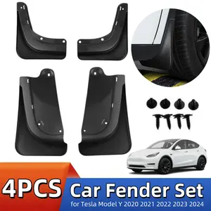 For Tesla Model Y 2020 2021 2022 2023 2024 4PCS Mud Flaps Splash Guards Set 【Upgraded】, No-Drill Installation, All-Weather Sediment Protection, Tire & Fender Defender, Premium Auto Exterior Accessory