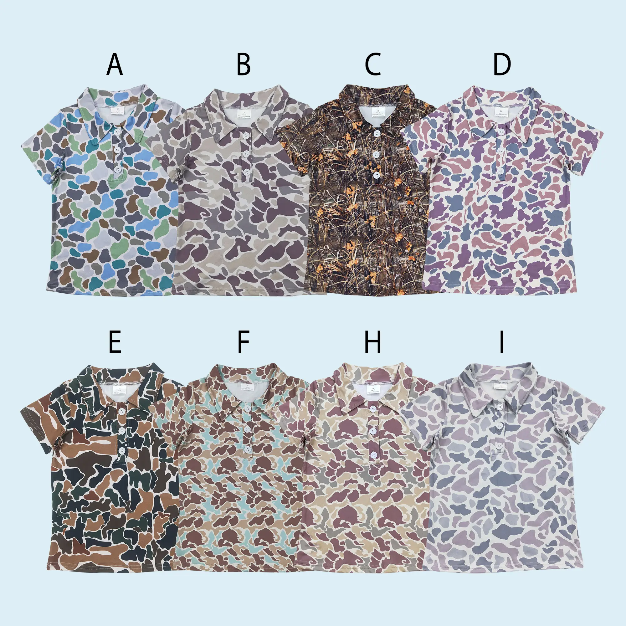 Kids boy camouflage  summer polo shirt