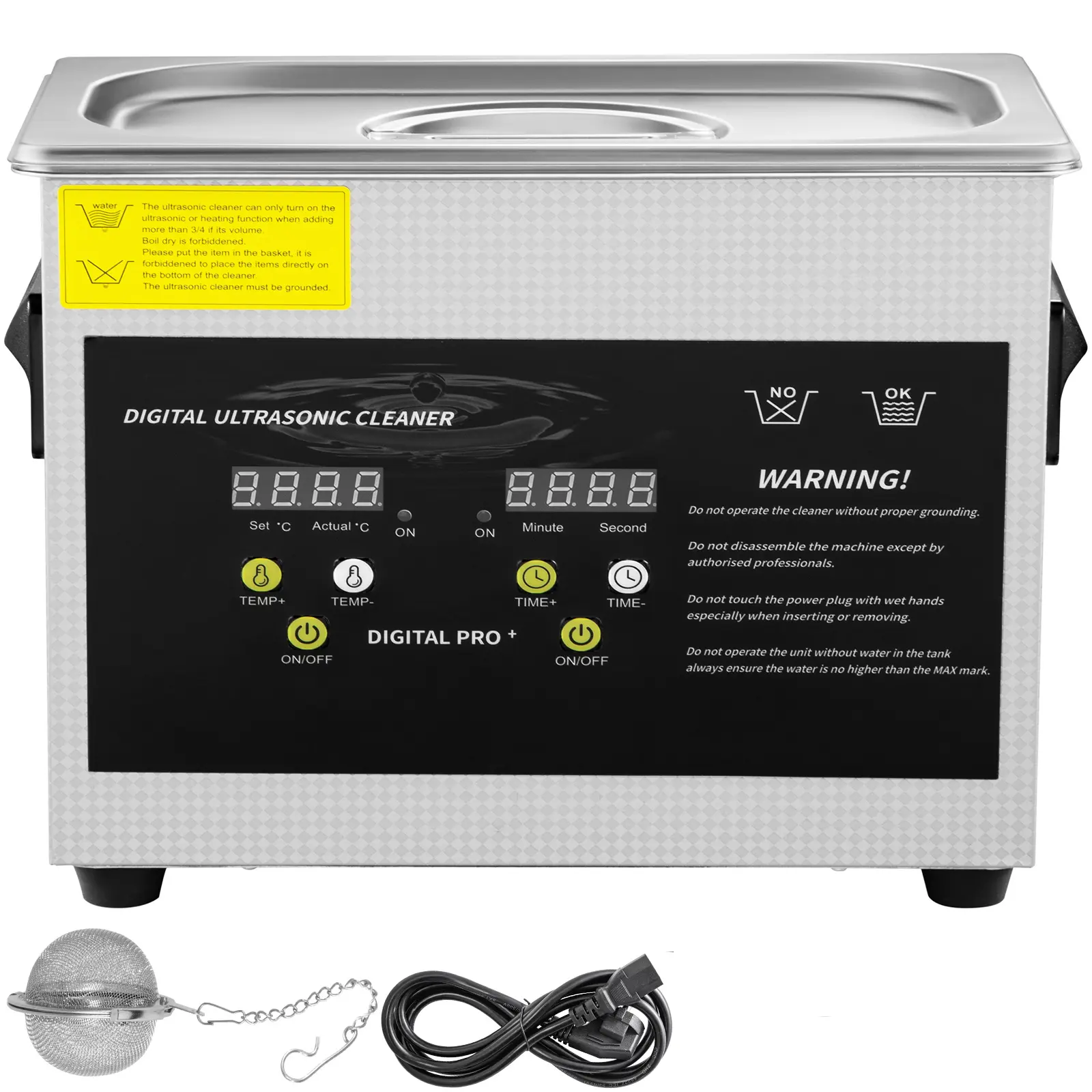 3L Upgraded Ultrasonic Cleaner (200W Heater,120W Ultrasonic) Professional Digital Lab Ultrasonic Parts Cleaner with Heater Timer for Jewelry Glasses Parts Cleaning