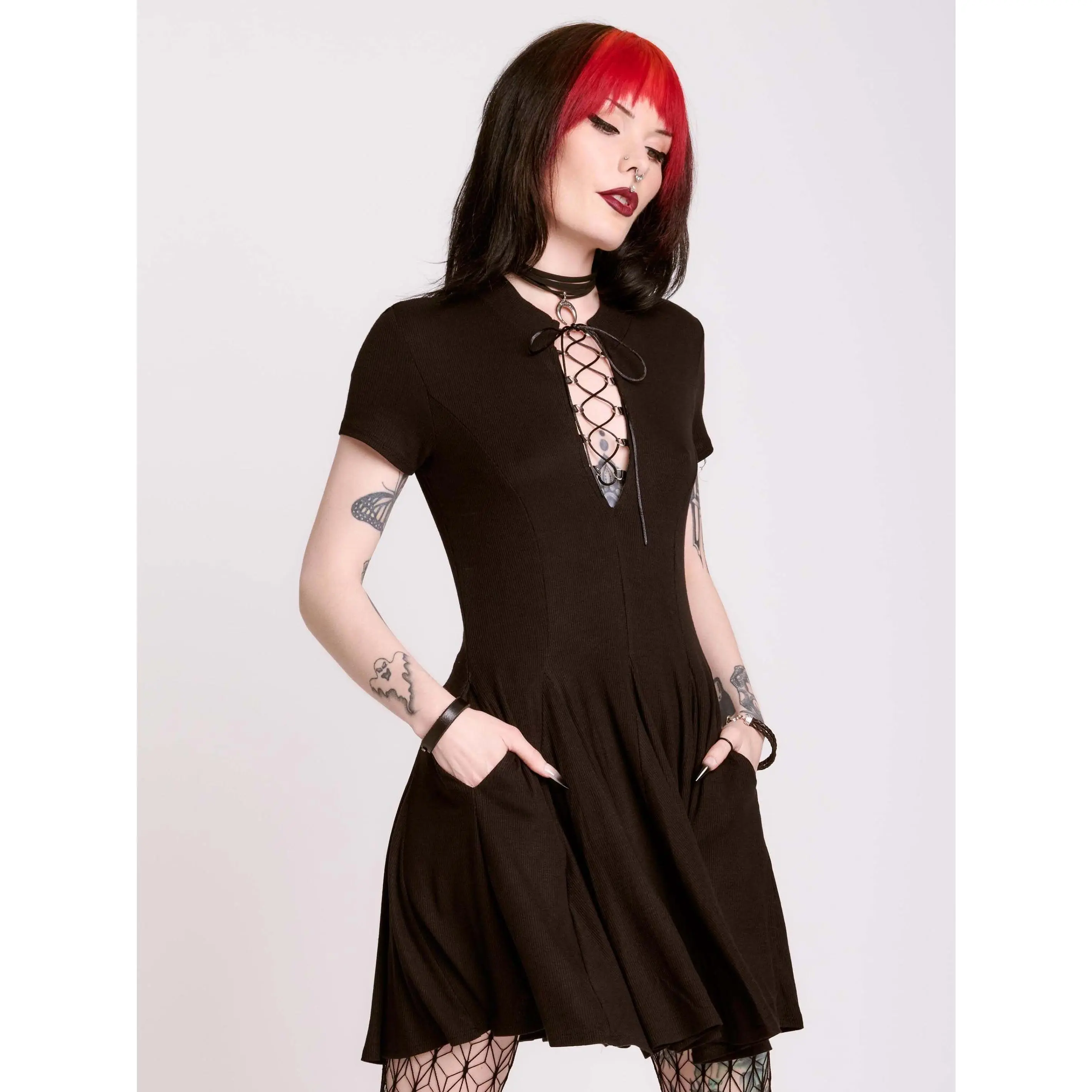 Lace Up Skater Dress Lace Up Skater Dress