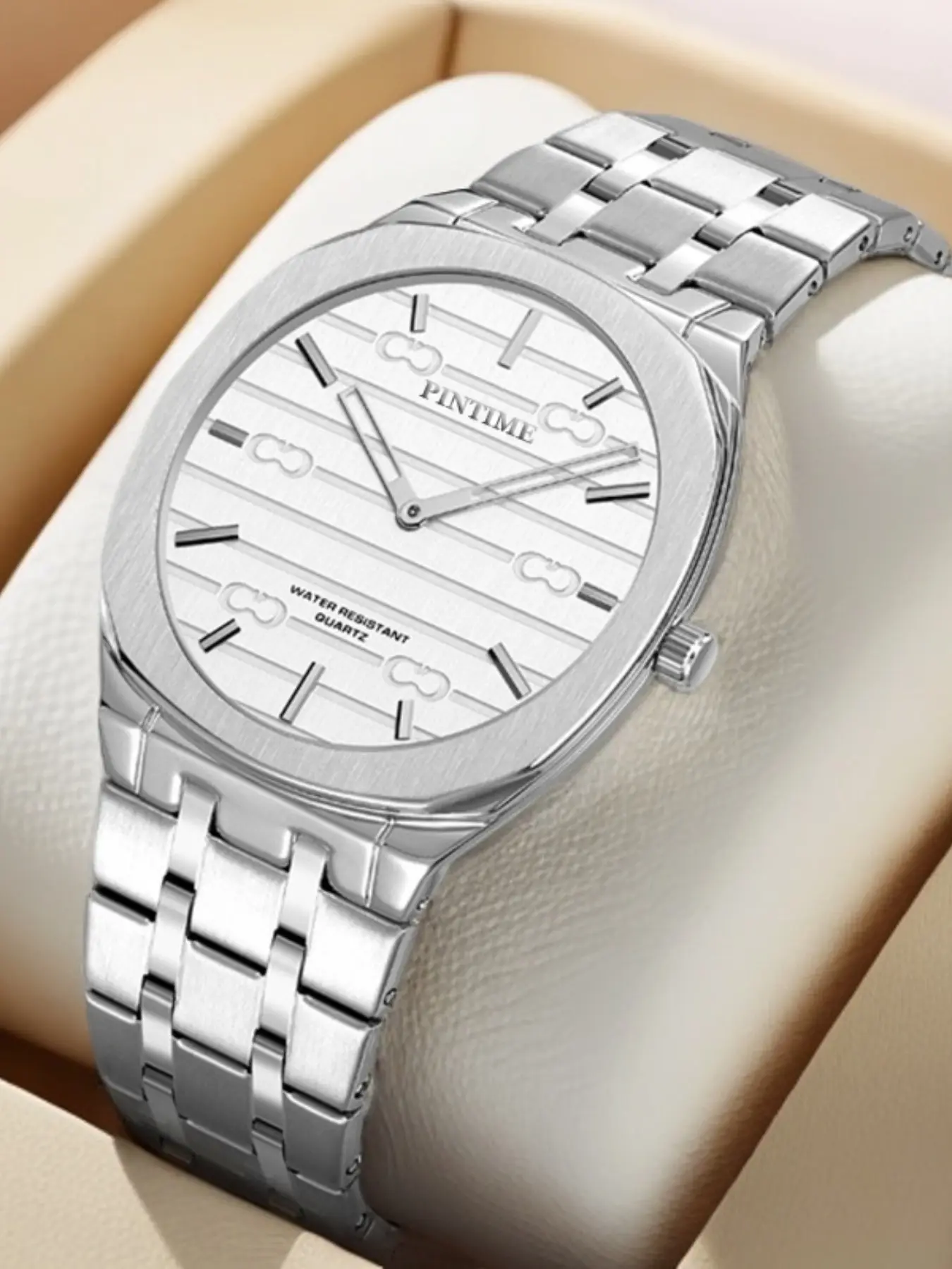 Personalized Ultra-Thin Quartz Wristwatch, Stylish Watch, Waterproof Steel Band Design, Simple & Individual Dial, Unisex Business/casual Wear, Casual Trendy Wristwatch