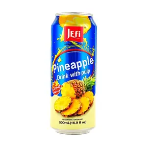 JEFI Korean Pineapple Juice Drink with Real Fruit Pulp, 500ml - Refreshing Tropical Beverage