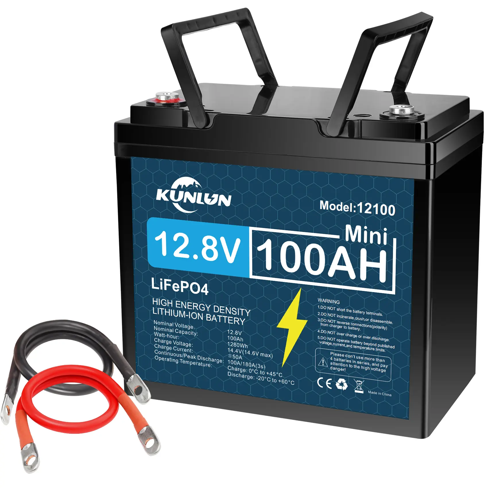 【DealsForYouDays】12V 100Ah LiFePO4 deep cycle rechargeable lithium battery, over 5000 life cycles, built-in BMS, perfect backup power, off-grid home energy storage core series, maintenance free,TikTokShopBlackFriday