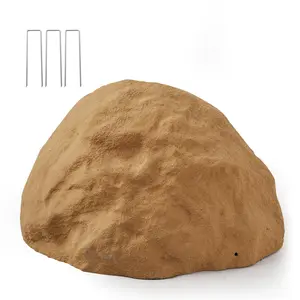 VEVOR Faux Rock Cover, Outdoor Fake Rock Well Pump Cover, Realistic Natural Texture, Lightweight & Weather-Resistant Artificial Boulder for Landscaping Garden Yard Décor, Sandy Brown, Medium Size