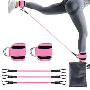 Bootie Building Ankle Cuffs with Resistance Bands, Cable Machine Ankle Straps for Leg & Glute Workouts, Home Gym Fitness Equipment for Women