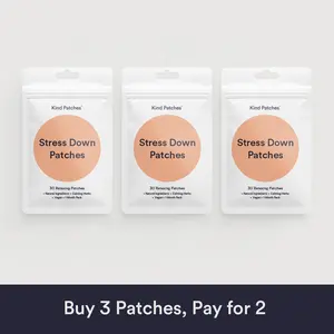3 Packs of Kind Patches Stress Down Patches, Natural Ingredients, Calming Herbs, Vegan, 3 Months Supply