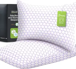 Shredded Memory  Pillow for Sleeping, Cooling Bed Pillows Set of 2, Adjustable Pillows for Side, ,  Sleepers with Washable Pillowcase ( Size)