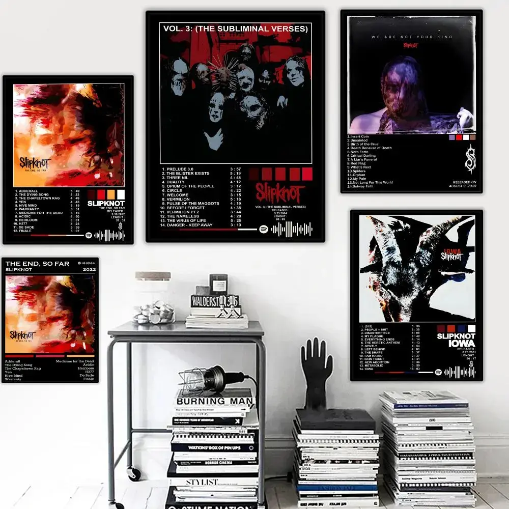 Slipknot Band Poster, Heavy Metal Music Wall Art, Dark Rock Room Decor, Iconic Band Artwork Print, Gift For Metal Music Fans