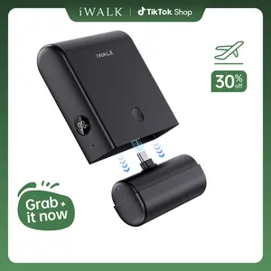 iWALK 13,500mAh 2-in-1 Power Bank with Detachable Mini Charger, Fast Charging, and Case-Friendly Design for iPhone17/16/15, iPad, Samsung, and More - Chargeable - Portable, Usb Battery Powered, Compact