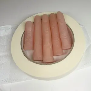 5pcs High-Density Polyethylene  Practice Nail Set ,5 different sizes like five fingers, Can be soaked in acetone . Comes with 1 roll of tape( ngón tập làm nail loại cứng , 5 kích cỡ khác nhau như 5 ngón tay .có thể ngâm Acetone , tặng kèm 1 cuộn băng keo)