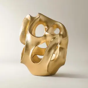 Z GALLERIE Payal Home Decor Statue, Gold Fluid Metal Design Figurine for Home Supplies Modern Decorations Indoor Home Decoration Z GALLERIE Payal Home Decor Statue, Gold Fluid Metal Design Figurine for Home Supplies Modern Decorations Indoor Home Decoration
