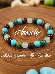 Spiritual Healing Stone Beaded Bracelet, Elastic Cord Bracelet, Chakra Bracelet, Bohemian Style Crystal Bracelet, Fashionable and Versatile Design Suitable for Wearing at Any Time