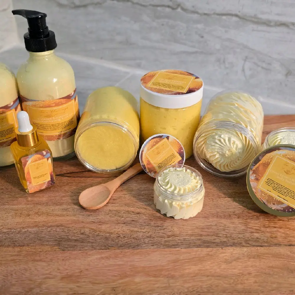 Citrus Lemon bundle (incl 6.2 oz body cream lotion, 2.5 oz whipped body butter, 1.2 fl oz body oil, 6.7 oz body scrub, 1 oz hand cream)