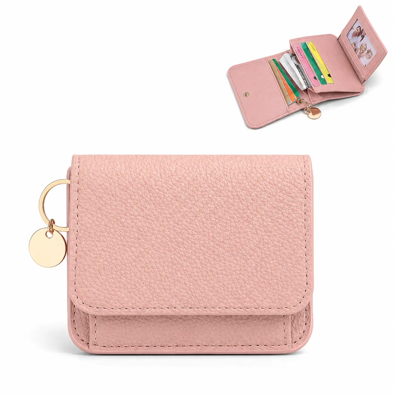 RFID Blocking Slim Wallet for Women – Minimalist Leather Bifold with ID Window, Card Holder, Cash Pocket & Coin Purse, Compact Small Wallet for Everyday Carry
