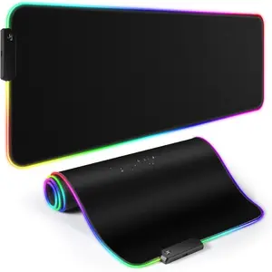 Large Gaming Mouse Pad For Keyboard And Mouse, Extended RGB Mouse Mat, 12 Lighting Modes, Waterproof, Non-Slip Rubber Base XXL Mousepad For Desk Computer PC Laptop-31.5 X 12inches