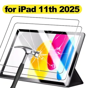 2pc iPad Steel Glass Film, HD High Transparency, Anti-Scratch, Full Screen Coverage, Strong Fingerprint Resistance, Compatible with iPad Air4-6, iPad 11, Apple Pen