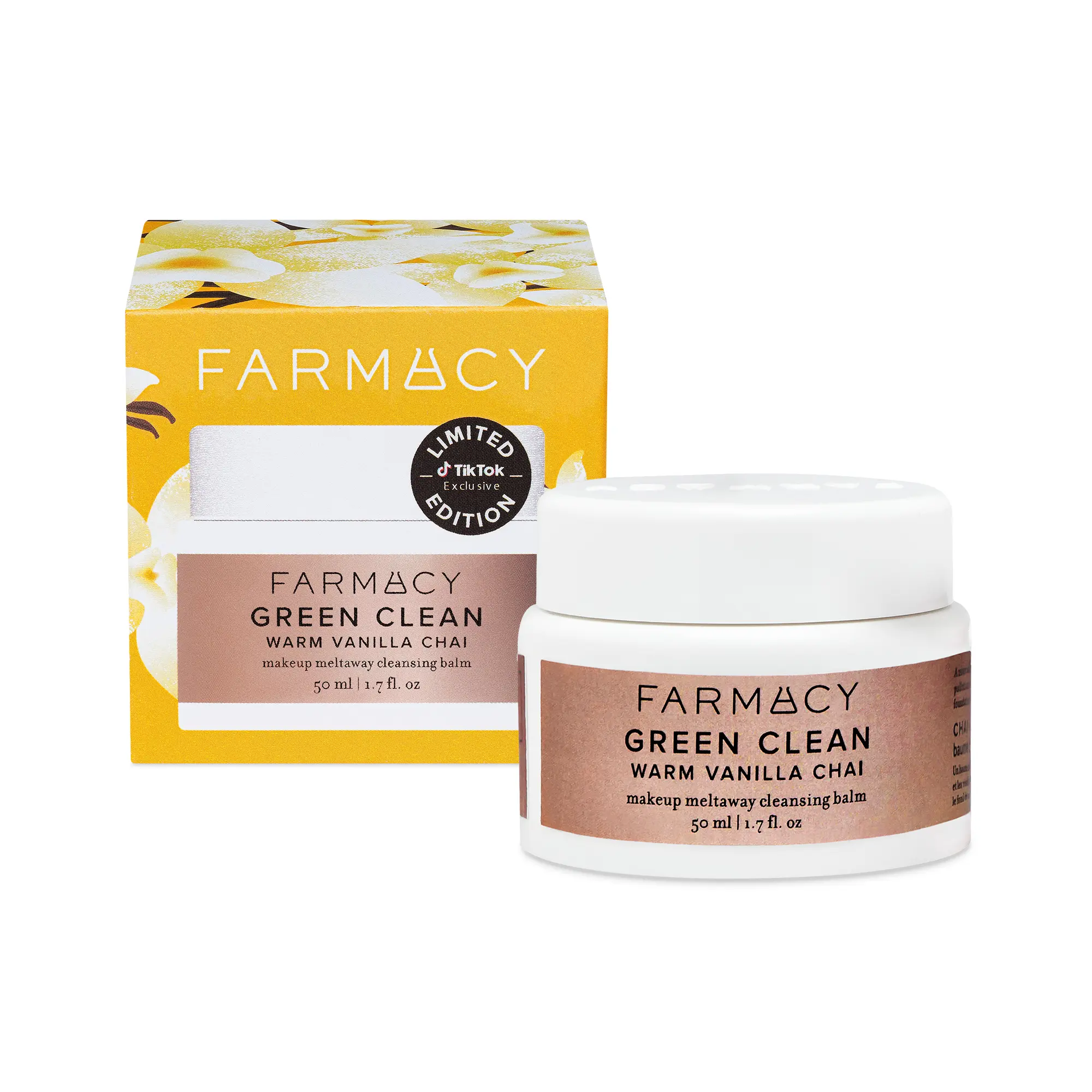 Farmacy Beauty Green Clean Warm Vanilla Chai Cleansing Balm - Limited Edition Scent - Makeup Remover Balm - Effortlessly Removes Makeup & SPF, Mascara, Silky