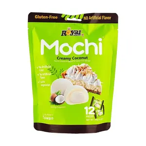 ROYAL FAMILY Mochi 12pc - Creamy Coconut Mochi Daifuku, Gluten-Free, Vegetarian, Taiwanese Snack, 180g