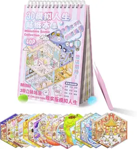 Mother's Day Gift 20 in 1 DIY 3D Scene Sticker Book for Adults & Kids,Sticker Therapy 3D Scenes Book Stickers for Anxiety Relief & Family Bonding Activities