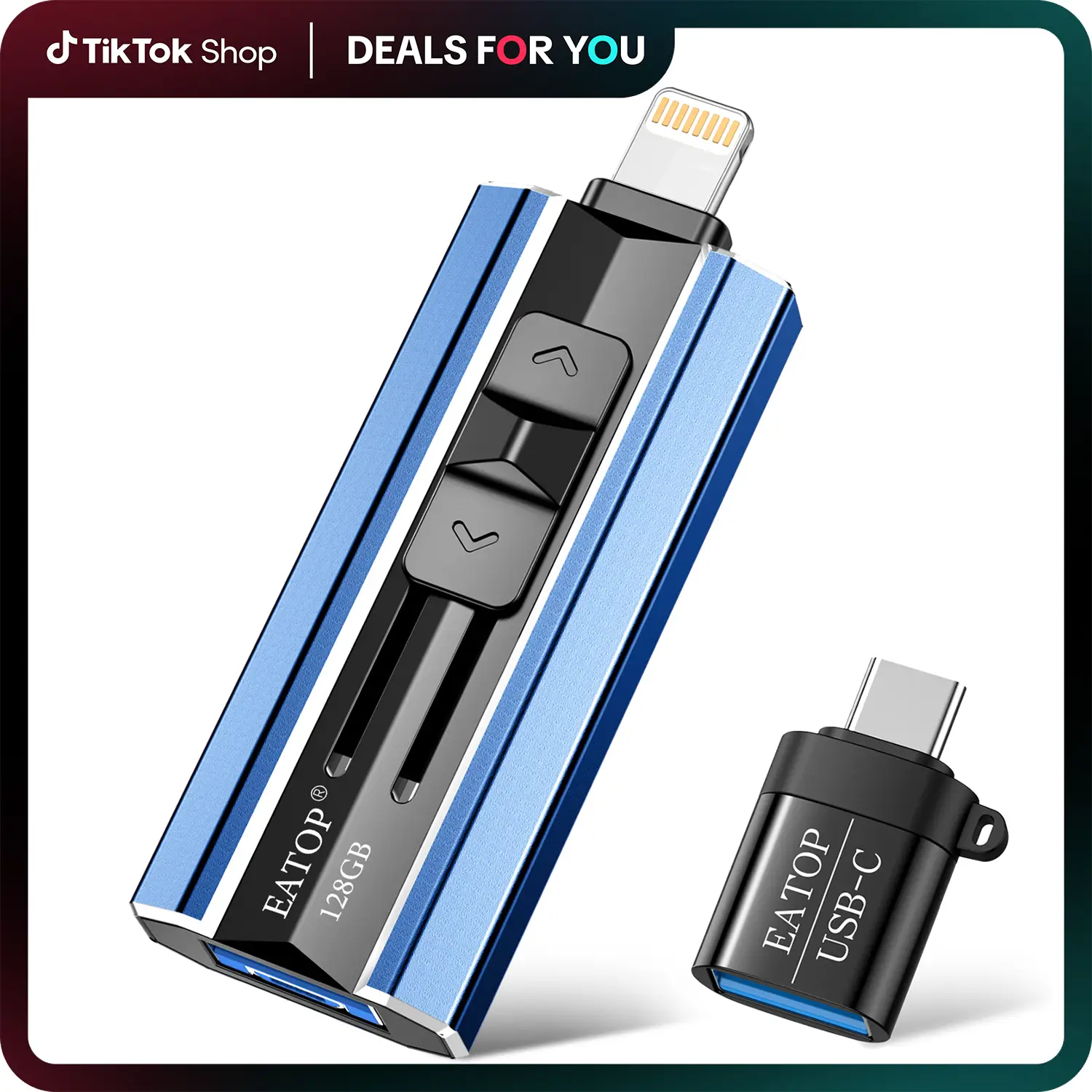 EATOP Flash Drives 128GB Intended for iPhone, Memory Stick Storage for Photos and Videos, USB External Memory Storage Flash Drive Compatible with iPho