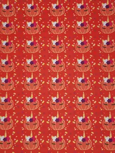 Halloween - Unicorn Pumpkins & Candy Corn - Orange Synthetic (Faux) Leather Single Sheet