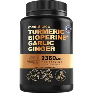 Turmeric Joint Support Supplement with Garlic and BioPerine 2360mg High Potency Herbal Blend for Mobility and Flexibility 120 Capsules