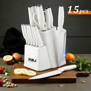 14-Piece Kitchen Knife Set: Includes 6 knives and 6 serrated steak knives. Suitable for cutting meat, vegetables, fruits, and steak. Made of stainless steel, this cooking utensil set is an ideal choice for outdoor entertainment and holiday gifts.