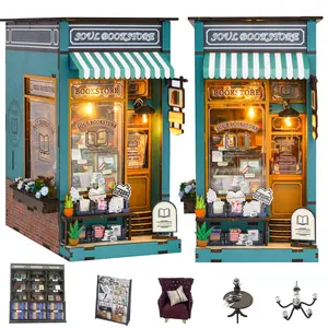 DIY Wooden Book Nook Kit, 1 Box DIY Book Nook Kit, 3D Desktop Decoration Ornament, DIY Model Kit, 3D Desktop Decoration Ornament