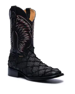 JP Western Boots - Black Pirarucu