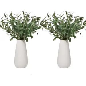 10 count Artificial Olive Branch Greenery Stems   with 72 Leaves for Vase Faux Olive Branches Home Decor Indoor 18 Inch