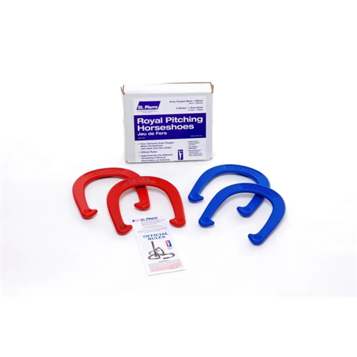 St. Pierre 212 MAIN Official Approved Royal Forged Steel Horseshoe Set Pack, Backyard Fun Outdoor Play Accessory, Family American Sports & Hobbies Activity with Rulebook
