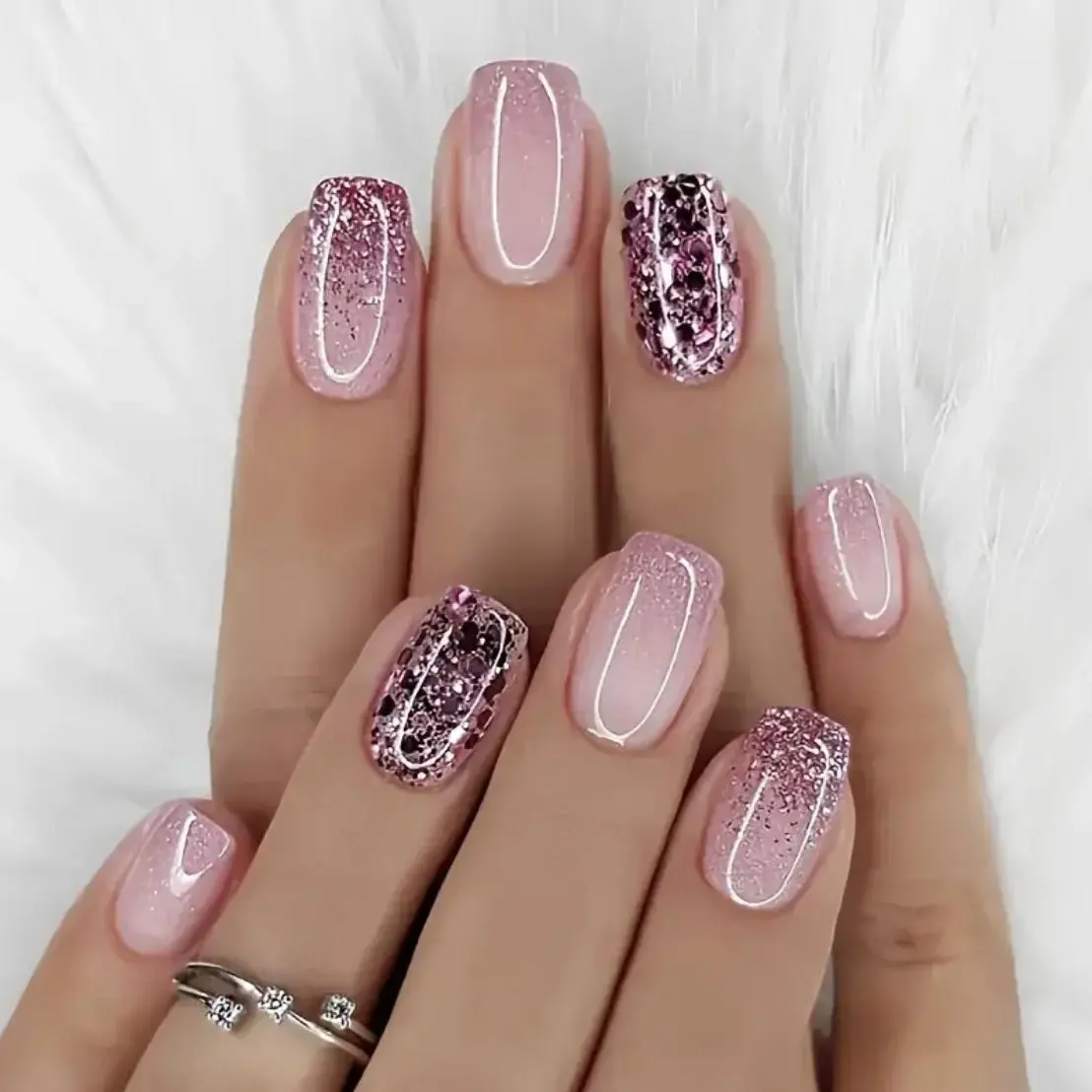 Semi Cured Gel Nail Strips, Gradient Self-adhesive Gel Nail Full Wraps, DIY Nail Art Kit for Women & Girls, Wrap Nail Design