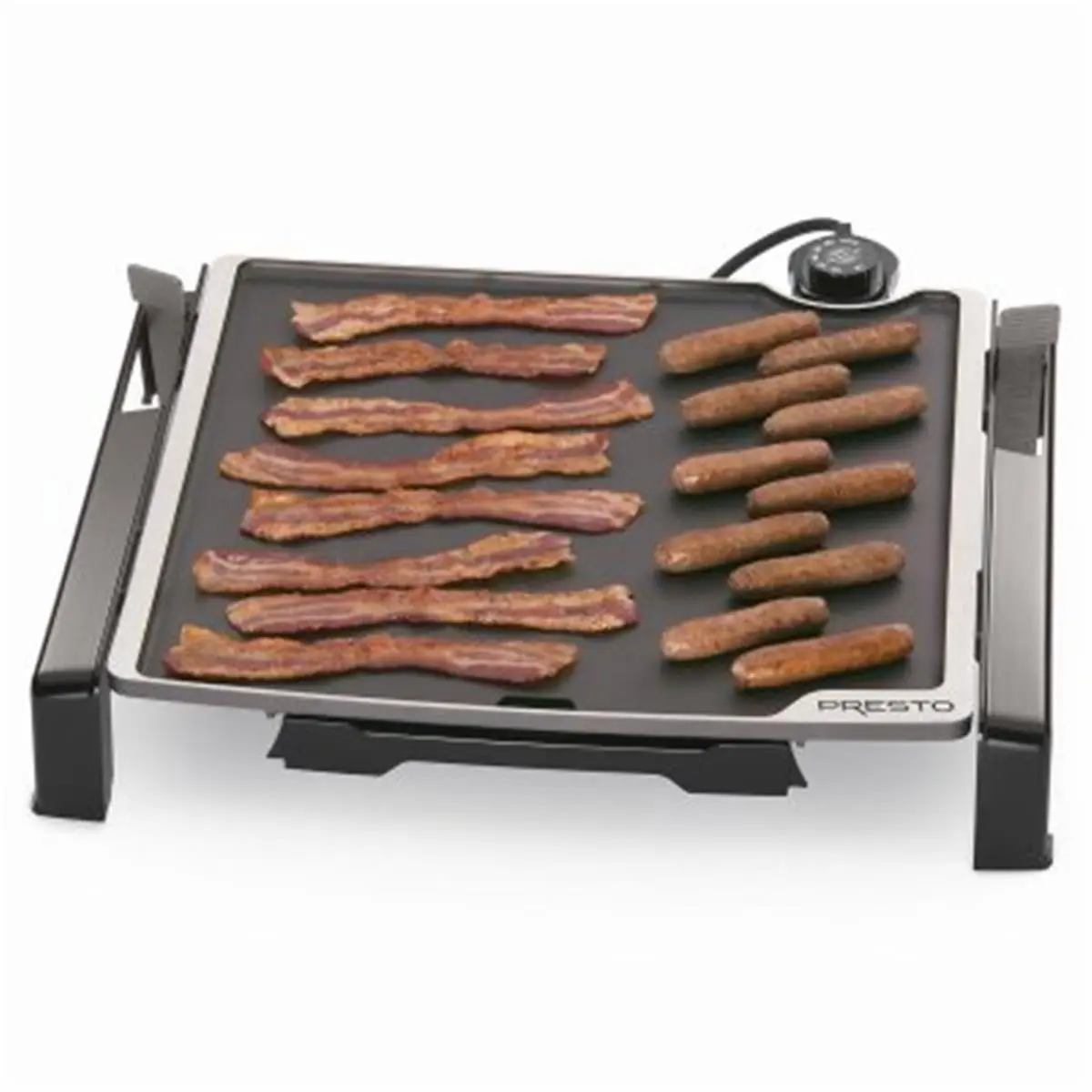 212 MAIN Tilt-N-Fold Durable Electric Griddle - 15x14" Rectangular Electric Grill with Adjustable Folding Handle, Large Cooking Surface, Power Cord, High Standard Build for Barbecue, Boosts User Satisfaction