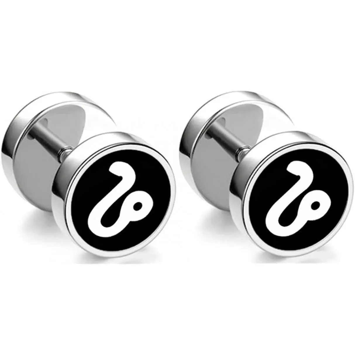 Fashion Stainless Steel Twelve Constellation Barbell Stud Earrings