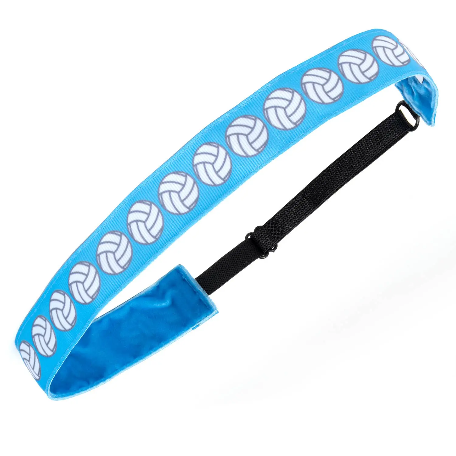 Unisex Sporty Volleyball Stripe Athletic Headband - Stripe Pattern Design, Non-Slip Performance Velvet Grip, Lightweight Adjustable, Keeps Hair Secure, for Volleyball Games, One Size
