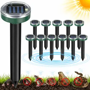 12Pcs Snake Repellent for Yard, Mole Repellent, Solar Ultrasonic Groundhog Gopher, Snake ，Mole ，Rodent， Skunk, Vole, Rabbit, Rodent,Repellent Outdoor for Lawn Garden & Yard rodent repellent deer repellent device multi-scene application animal repeller,sum