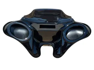 Qk Racing Vulcan 800A (exposed fork with small headlight) Batwing Fairing Glossy Detachable Fairing 6X9 W/ Tinted Windshield Stanless steel Brackets